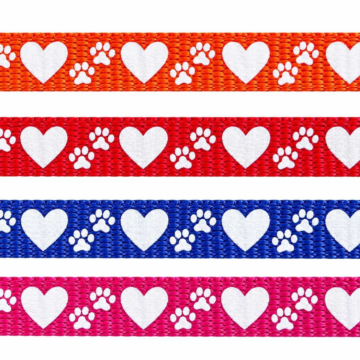 Hearts ad Paw Print Design on Oz Fur Kids Puppy Identification Collars and Leads