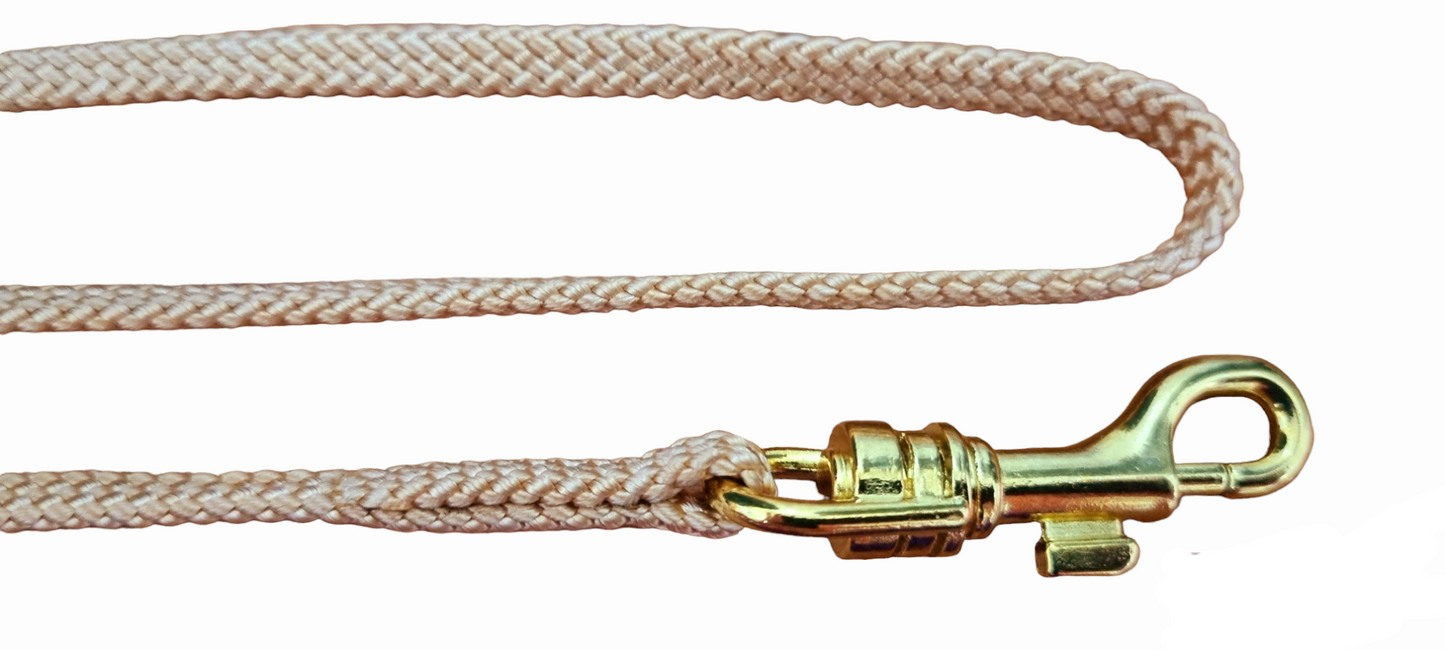 Lead Nylon Cord Show 5mm Flat with Brass Clip - Colours