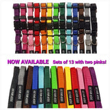 Now also AVAILABLE in Sets of 13! Puppy Paws Solid Colour ID Collars & Optional Leads sets of 12 &  from