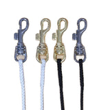 Nylon Cord Show Leads Round 3mm with Chrome or Gold Clip - Black or White