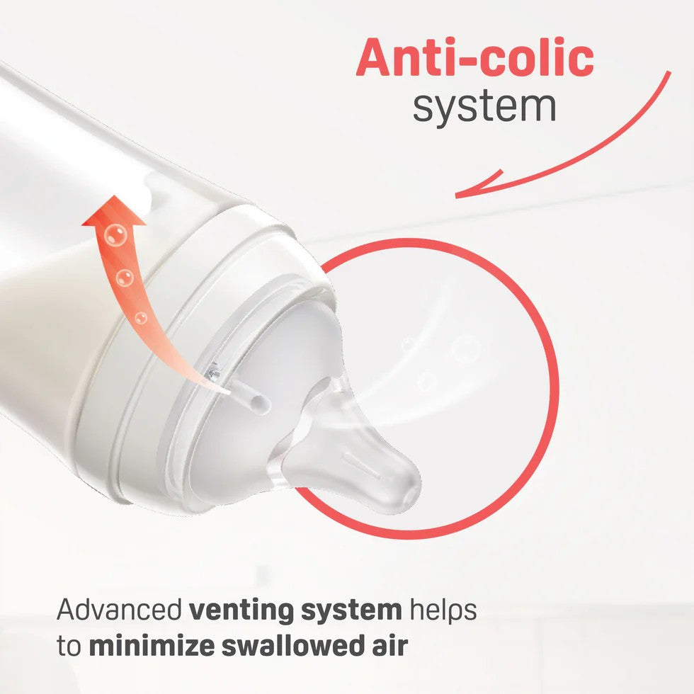 Pigeon bottle with anti-colic system illustration on a white background