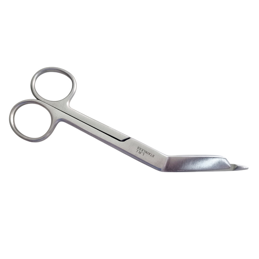Bandage scissors on a white background