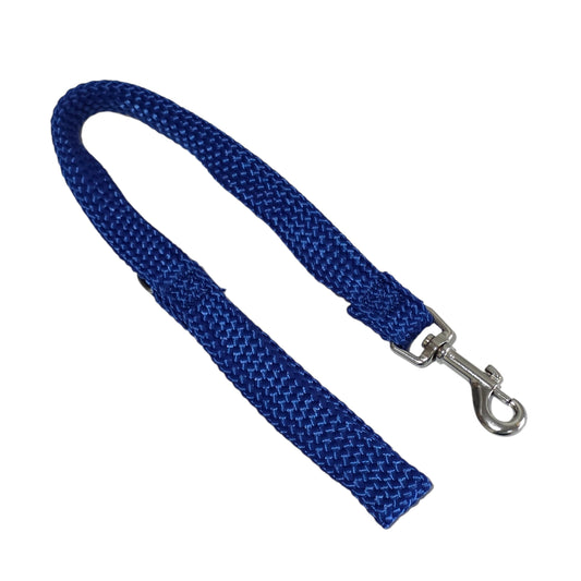 Beau Pets Double Nylon 60 Blue dog leash with a metal clip on a white background