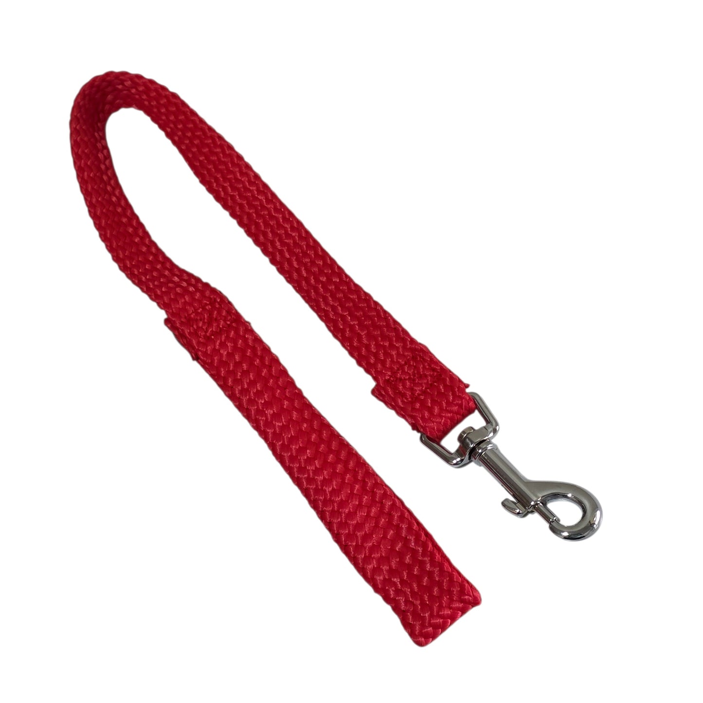 Beau Pets Double Nylon 60 Red dog leash with a metal clip on a white background