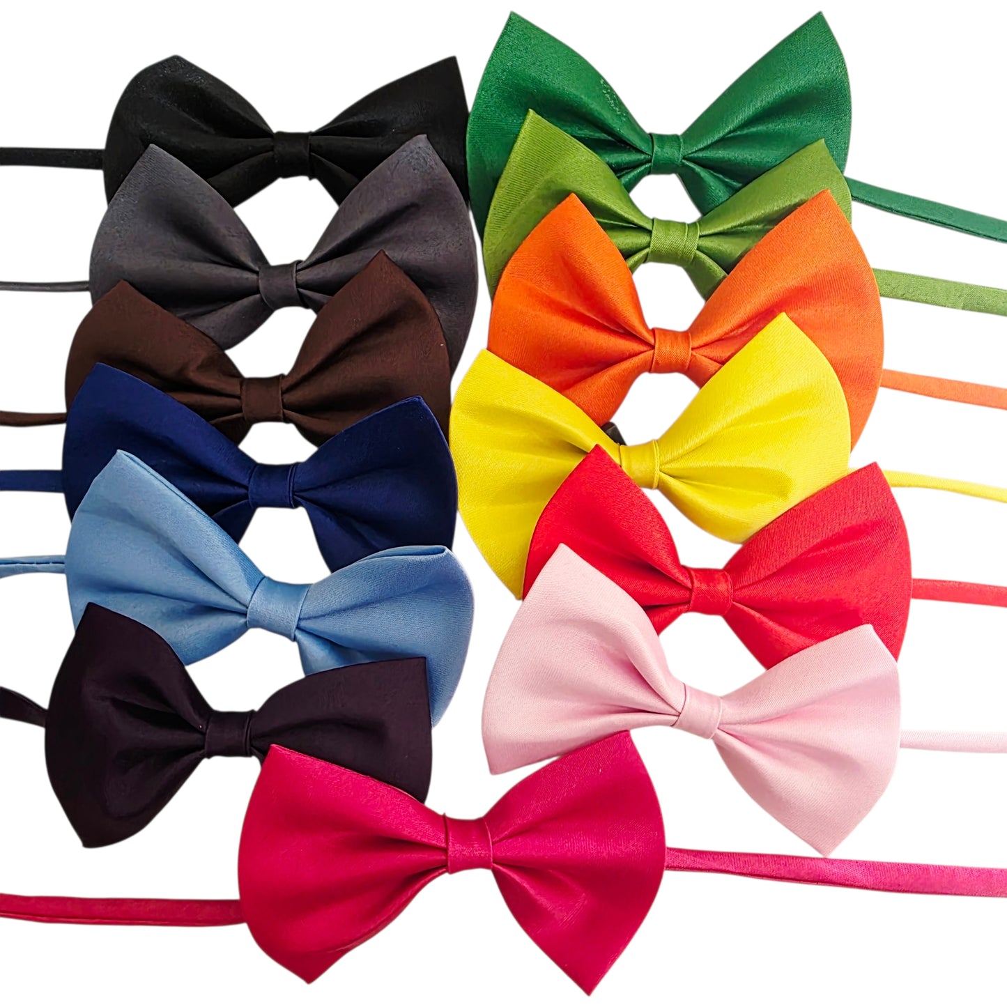 Collection of colorful bow ties on a white background