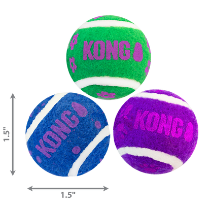 KONG Active Tennis Balls with Bell - Pack of 3