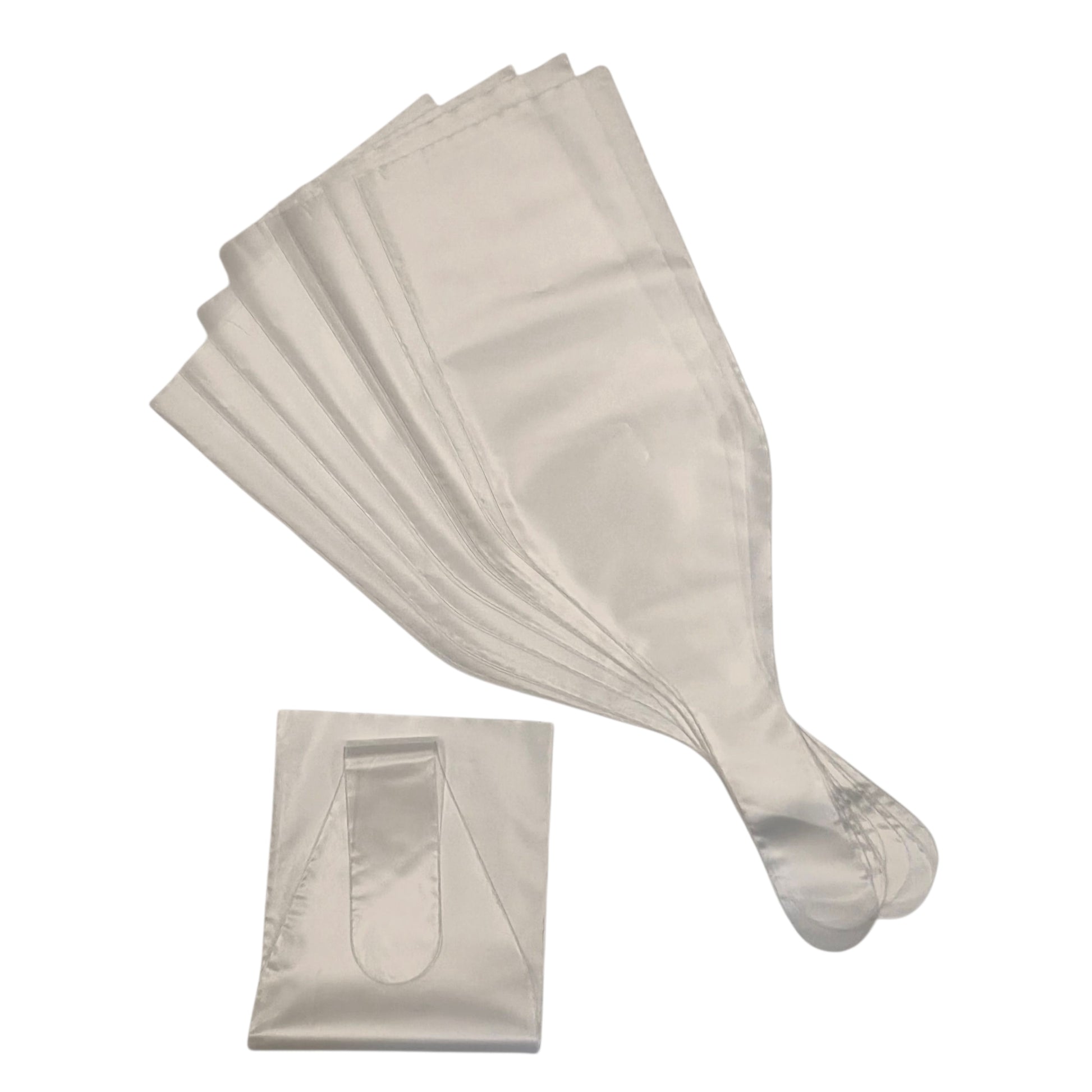 Canine Semen End Cones Collection Sheaths with one folded on a white background
