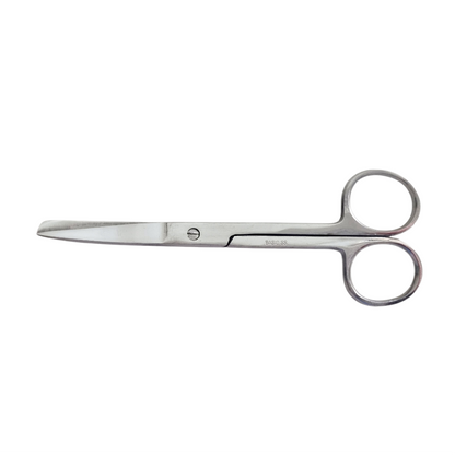 Curved blunt sharp scissors on a white background