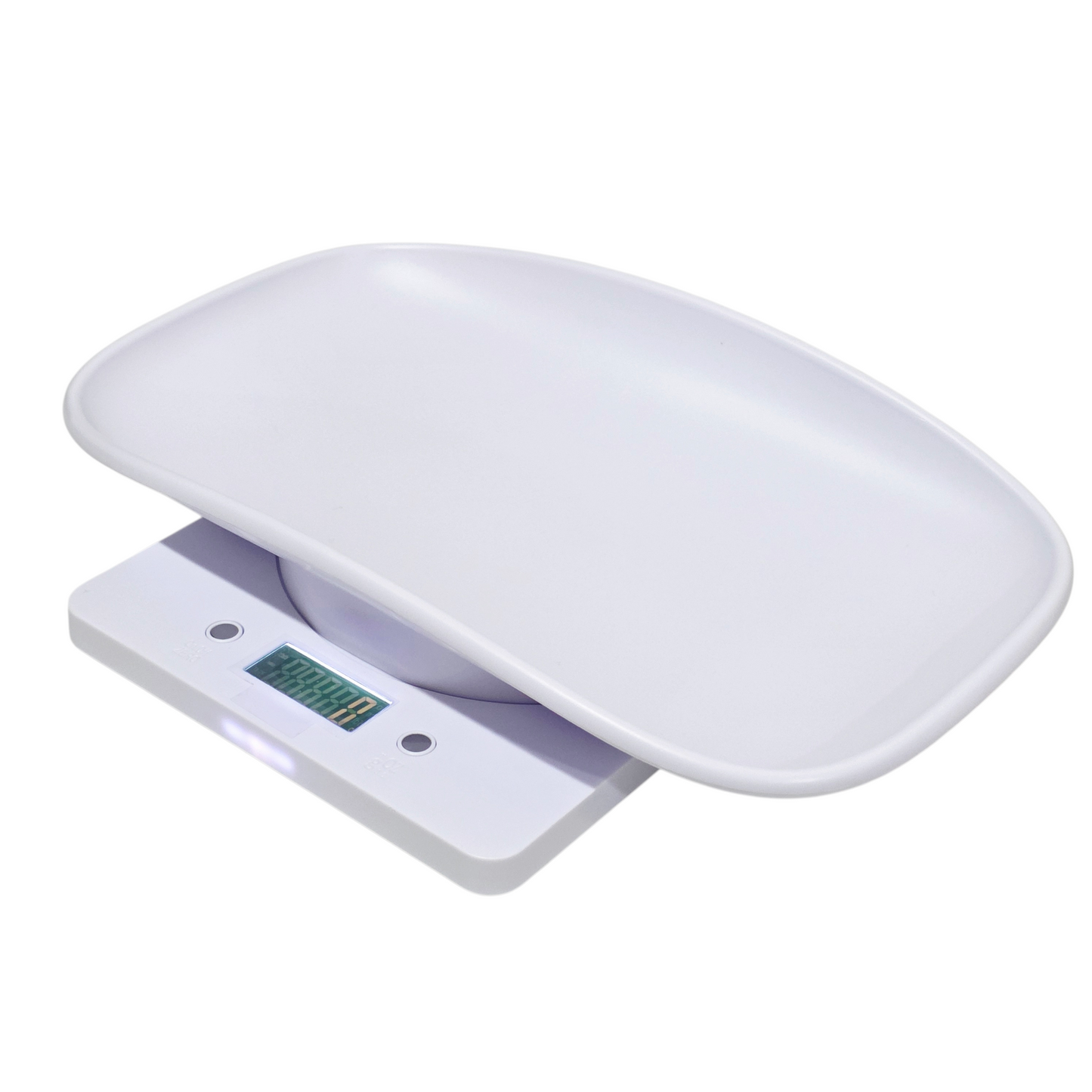 White electronic scale on a white background