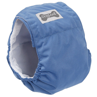 Blue DogLemi pet diaper with a visible brand logo on a white background
