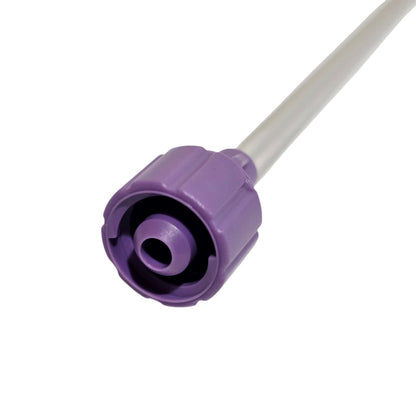 Purple ENfit Sampling Straw connector on a white background