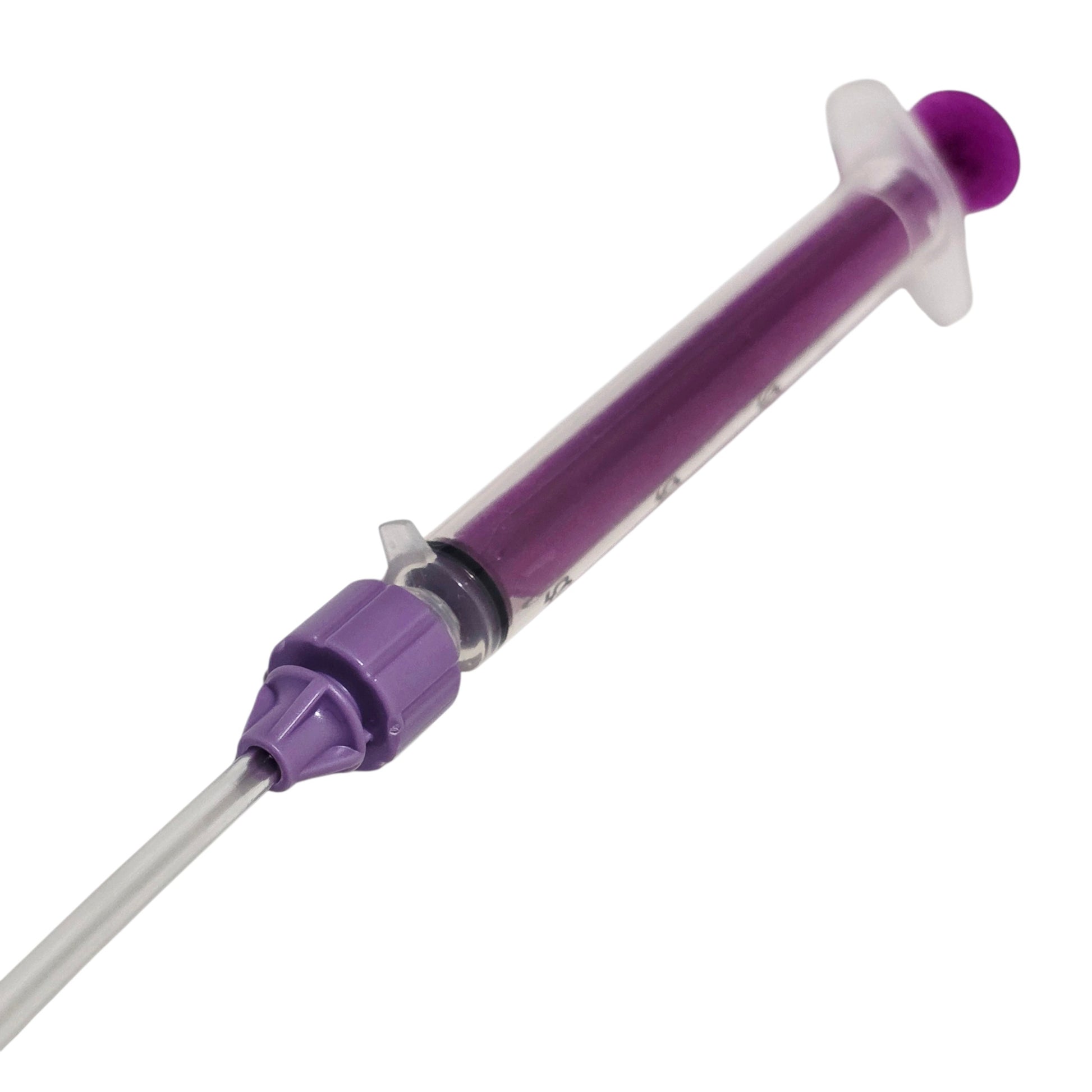 ENfit Sampling Straw on ENfit Syringe  on a white background