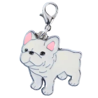 French Bulldog White Key Tag on white background