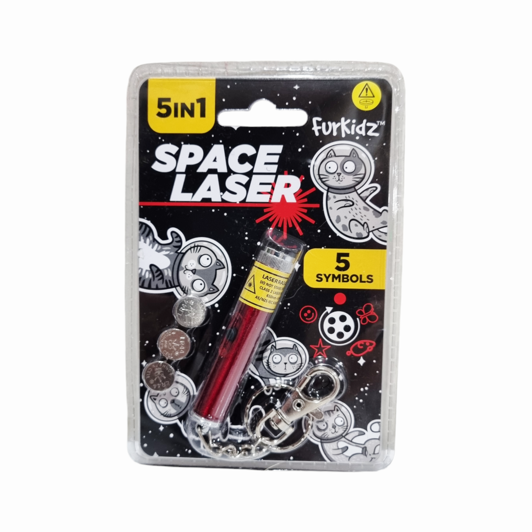 FurKidz Space Laser 5 Symbols Space laser toy set in packaging with 'Furkidz' branding on a white background