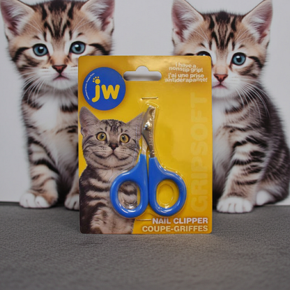 Gripsoft Cat Nail Clippers with kittens in the background.