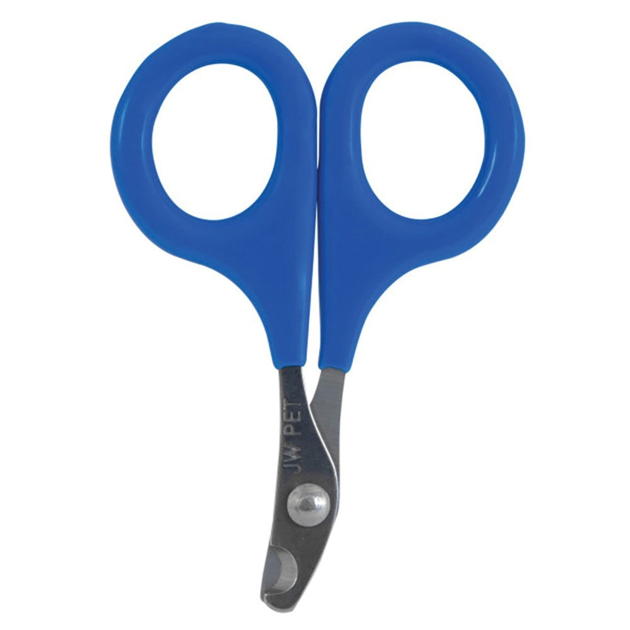 Gripsoft Puppy Nail Trimmers Blue-handled scissors with silver blades on a white background  