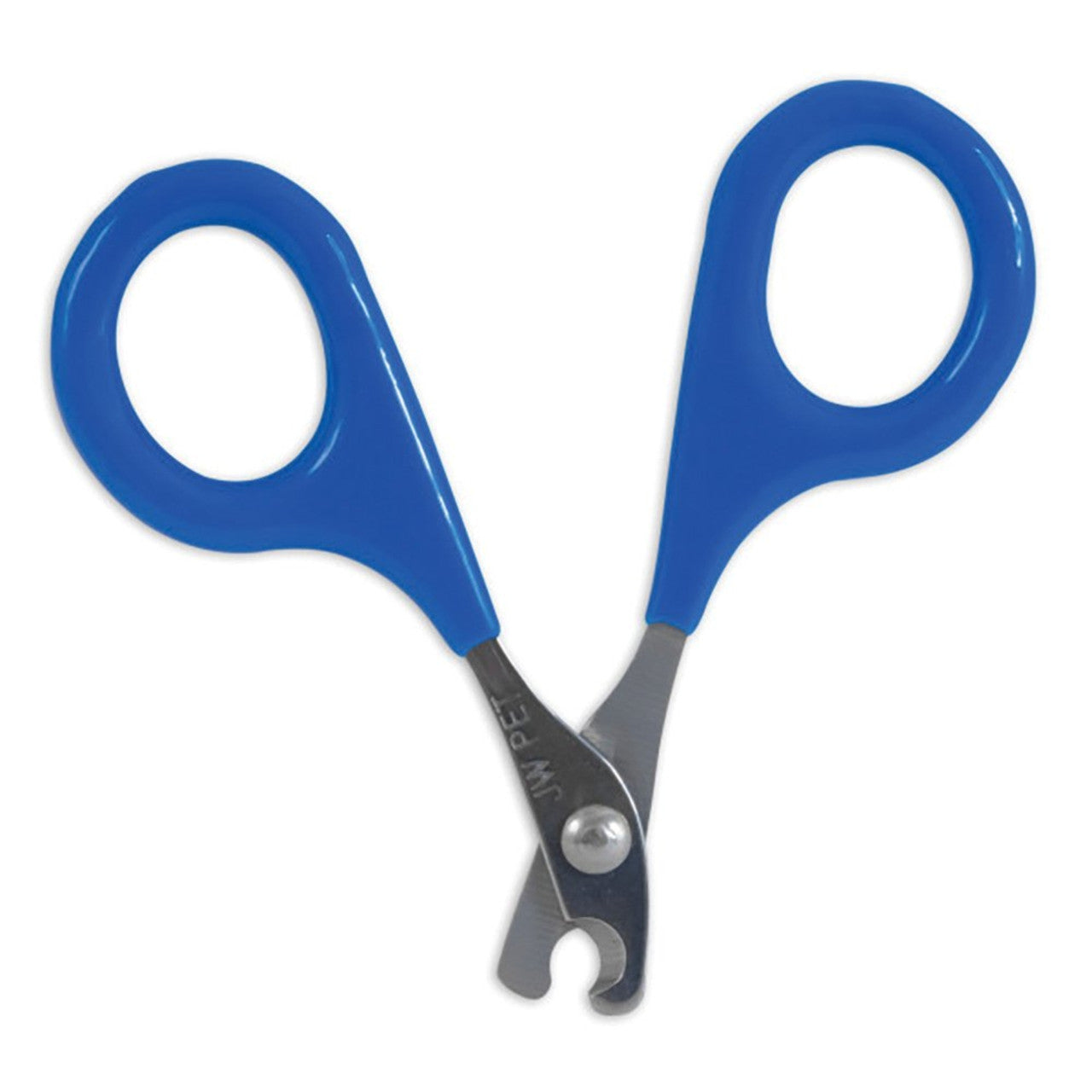 Gripsoft Puppy Nail Trimmers Blue-handled scissors with silver blades on a white background  