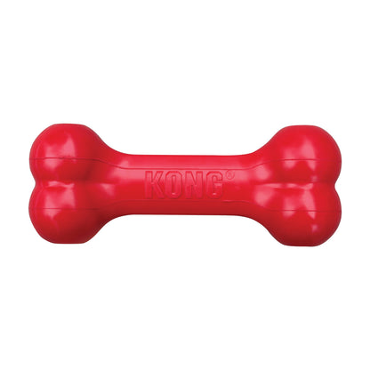 Red KONG Goodie Bone Classic dog toy on a white background