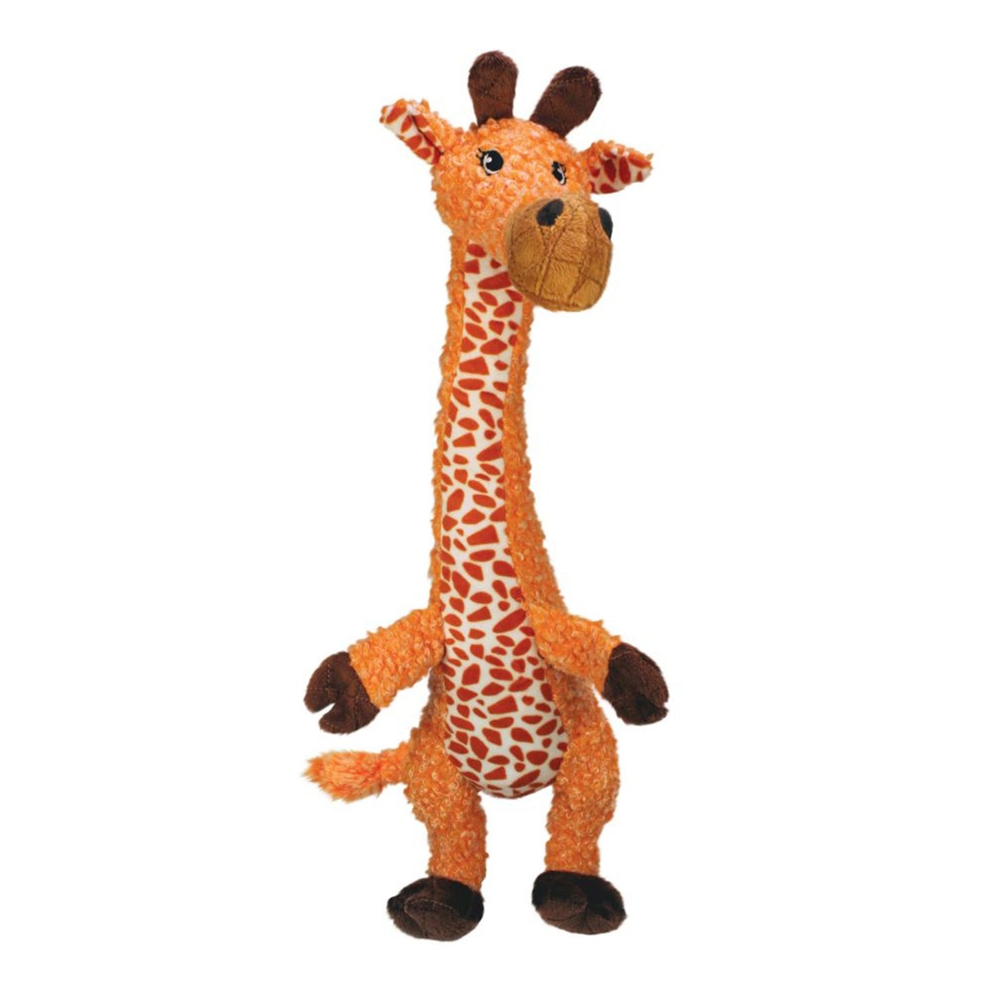 Plush KONG Shakers Luvs Giraffe toy on a white background