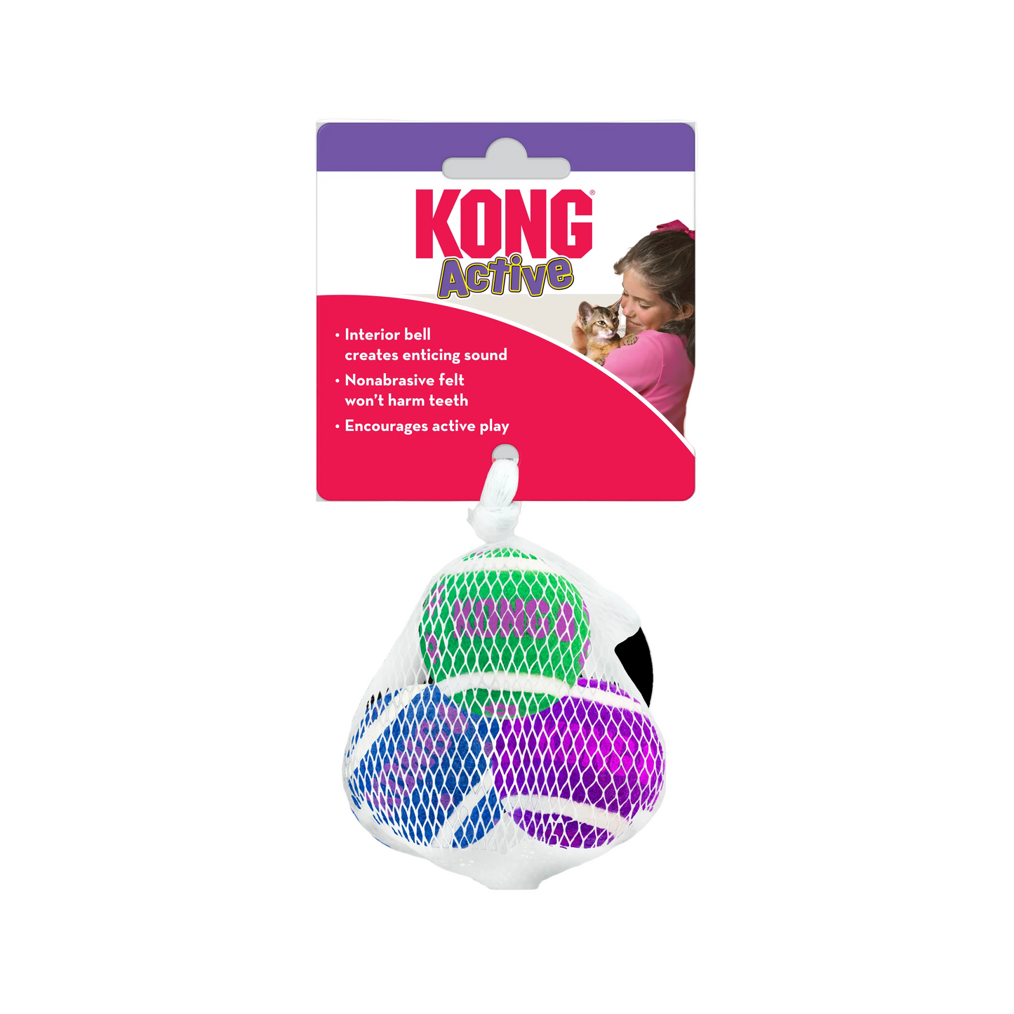 KONG Cat Active Tennis Balls with Bells