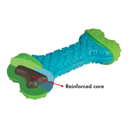 KONG Core Strength Bone Dog toy with a reinforced core highlighted on a white background
