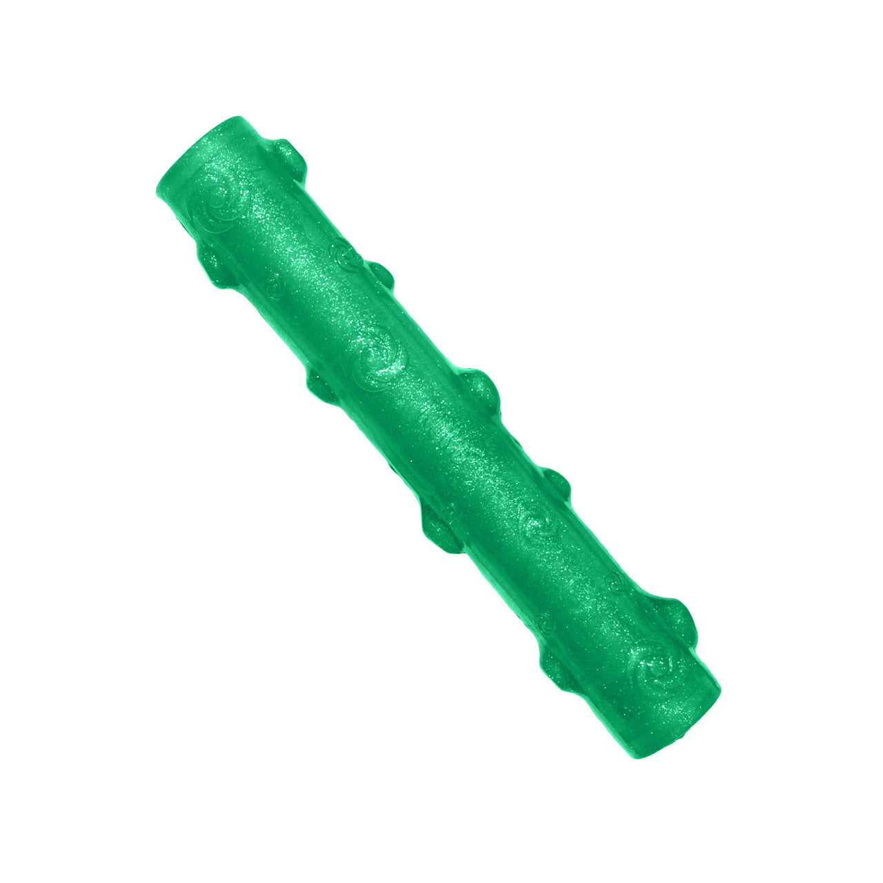 Green KONG Crackle Stick Dog toy on a white background
