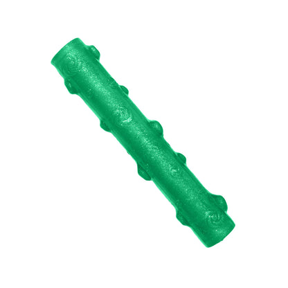 Green KONG Crackle Stick Dog toy on a white background