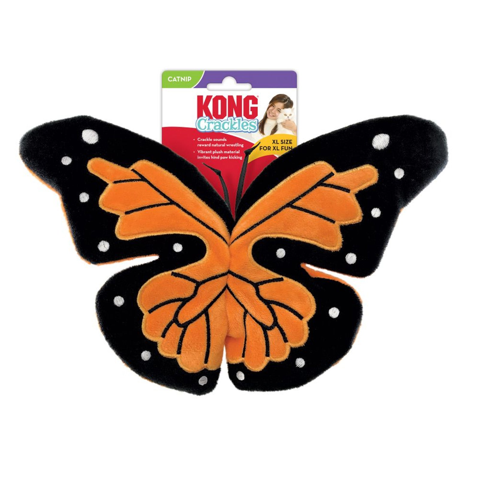 Butterfly-shaped toy with KONG branding on a white background