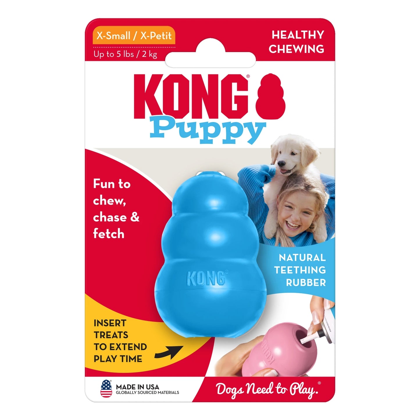 Kong Puppy Blue in packaging with white background