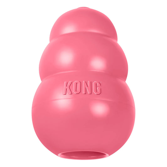 Pink KONG Puppy toy on a white backgroand