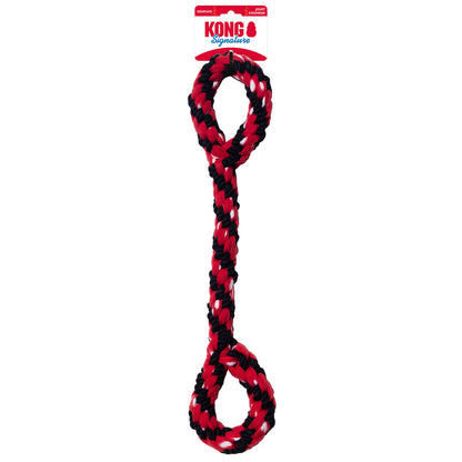 Red and black KONG Signature Double Tug Rope on a white background