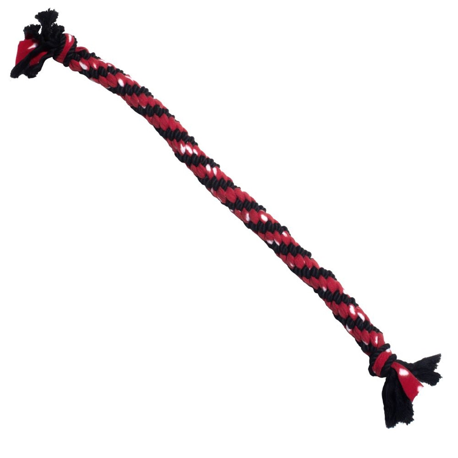 Red and black KONG Signature Rope Mega dog toy on a white background