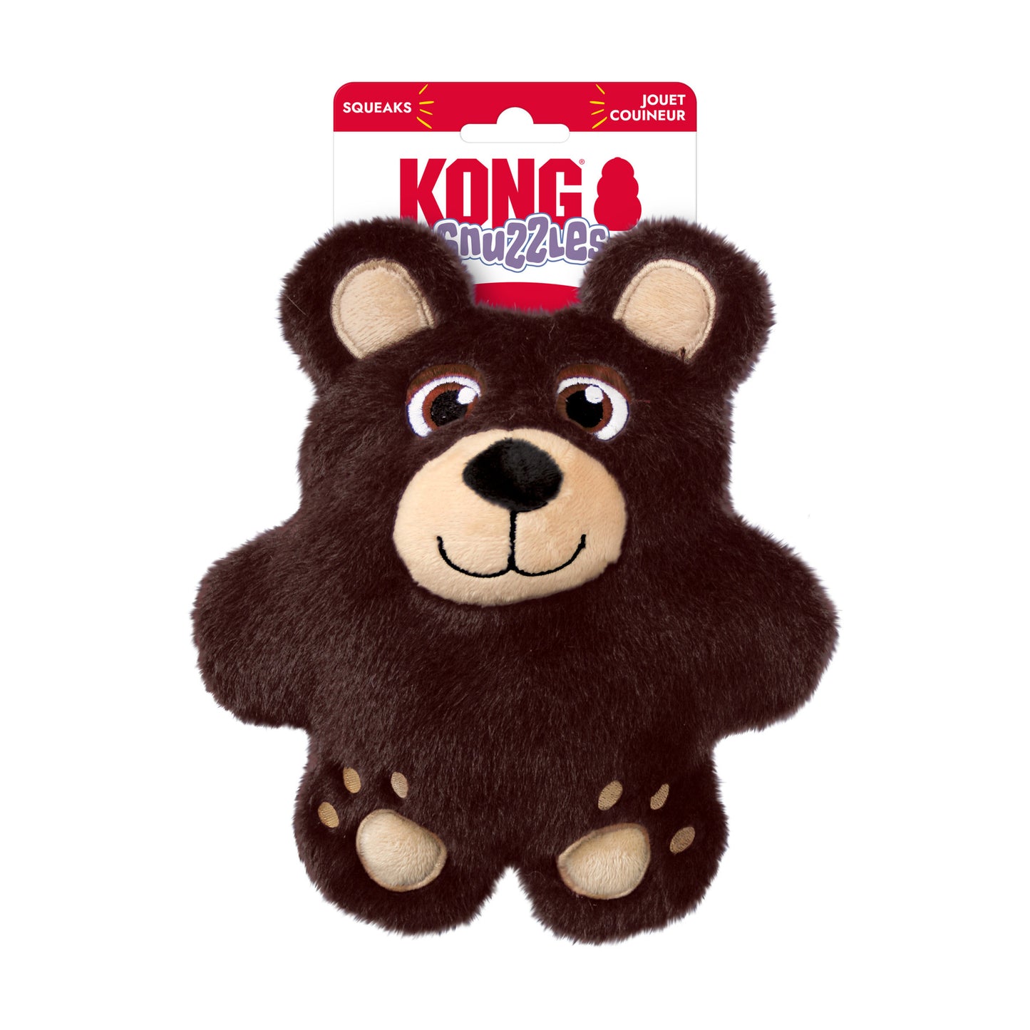 Brown KONG SNUZZLES bear on a white background