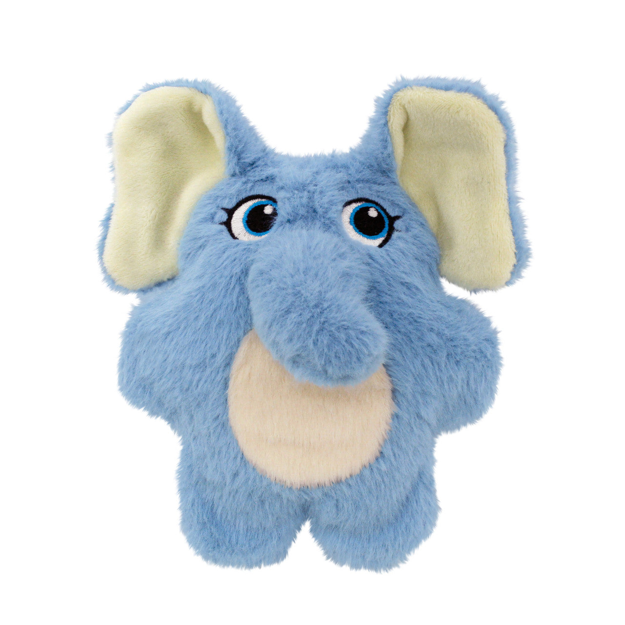 Blue KONG Snuzzles Kiddos Elephant plush elephant toy on a white background