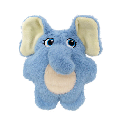 Blue KONG Snuzzles Kiddos Elephant plush elephant toy on a white background
