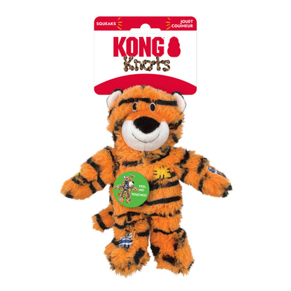 Kong Wild Knots Tiger dog toy with packaging on a white background