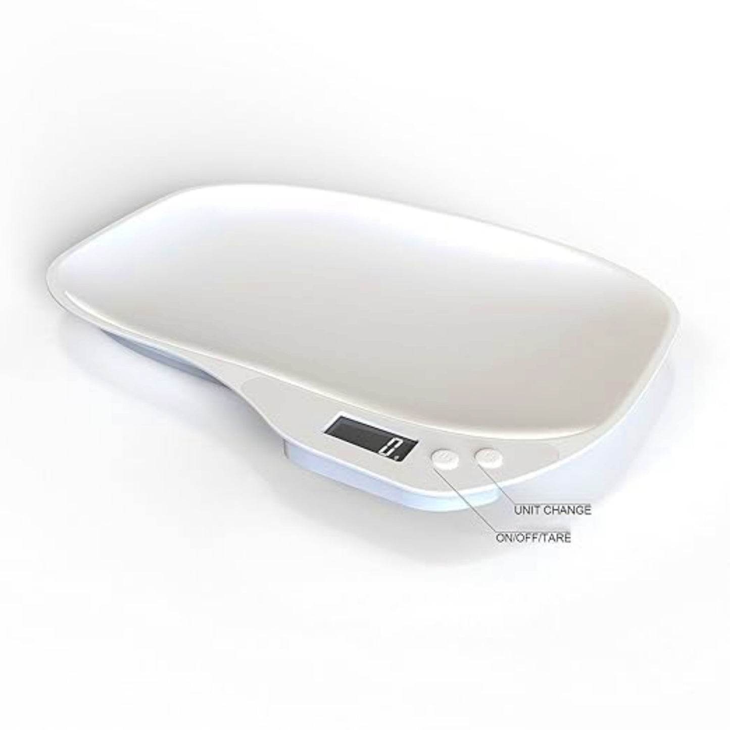 White electronic pet scale on a white background