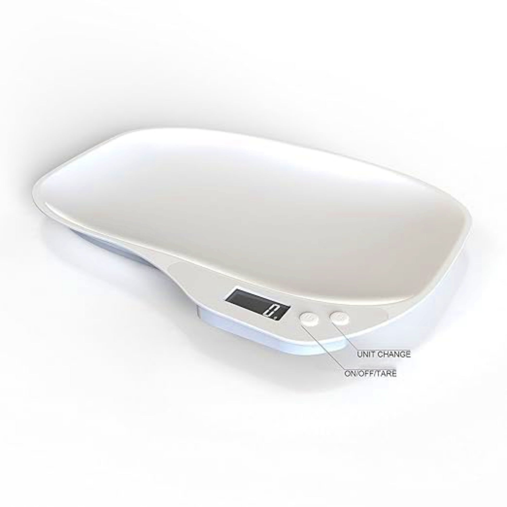 White electronic pet scale on a white background