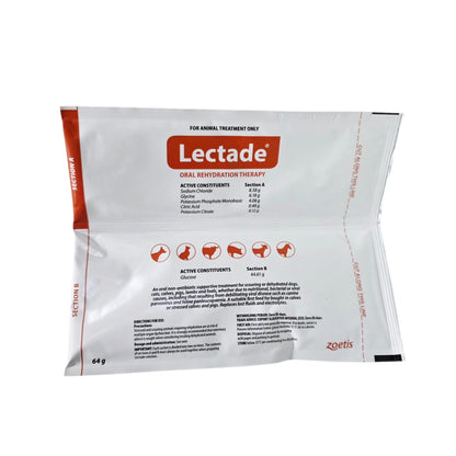 Lectade packaging for animal treatment on a white background
