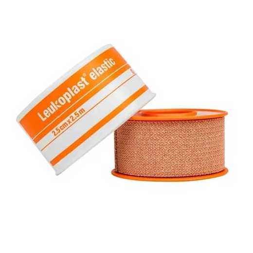 Spool of Leucoplast elastic tape on a white background