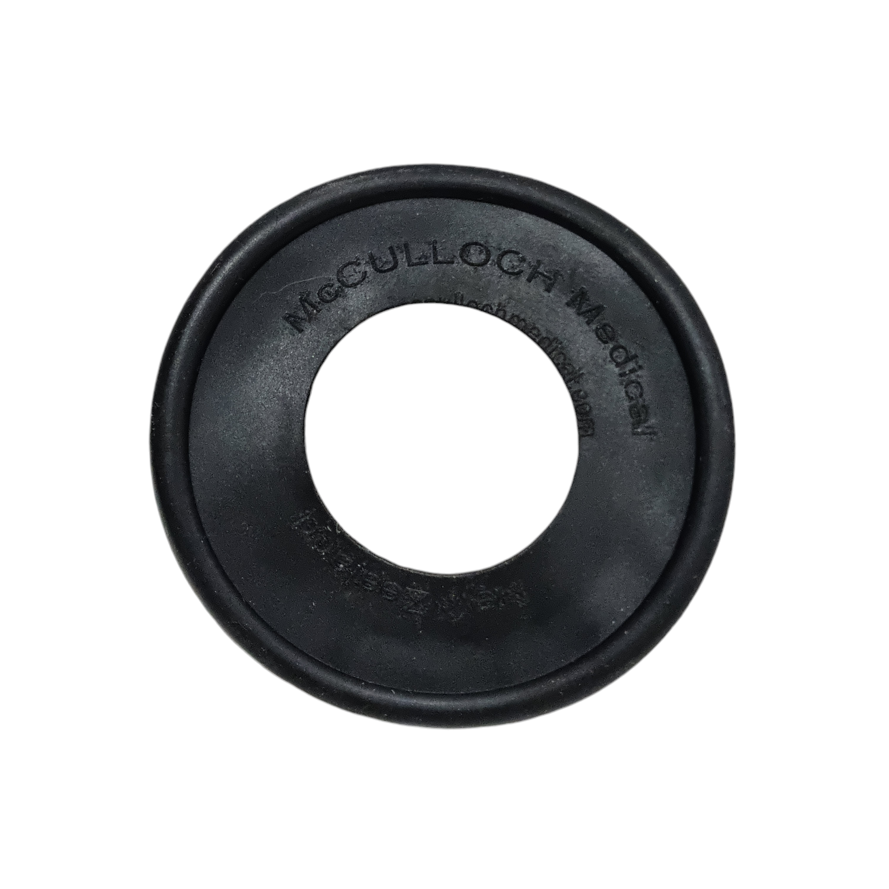 A black McCulloch One Puff Brachycephalic Membrane with the brand name 'McCulloch' embossed on it.