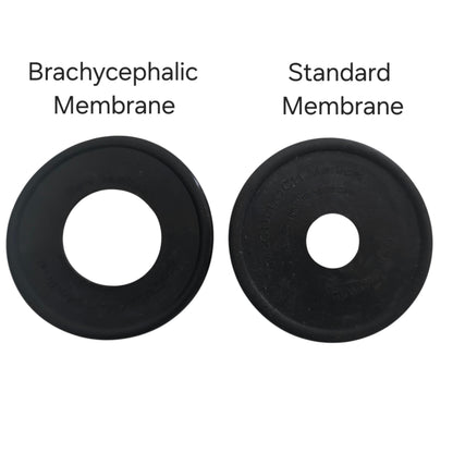 McCulloch One Puff Brachycephalic Membrane compared to Standard Membrane on a white background.