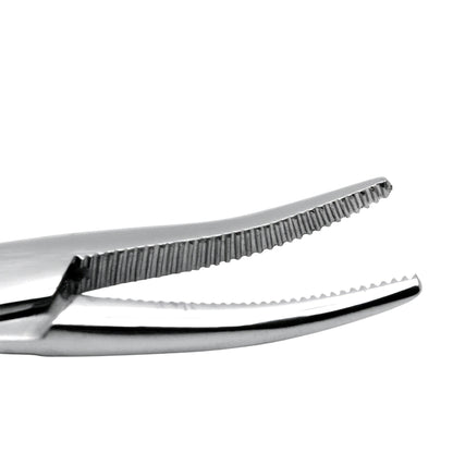 Mosquito Forceps Curved tip close up on a white background