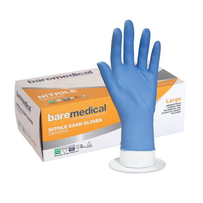 Latex Free Powder Free Semen Safe Nitrile Gloves - XS to XL