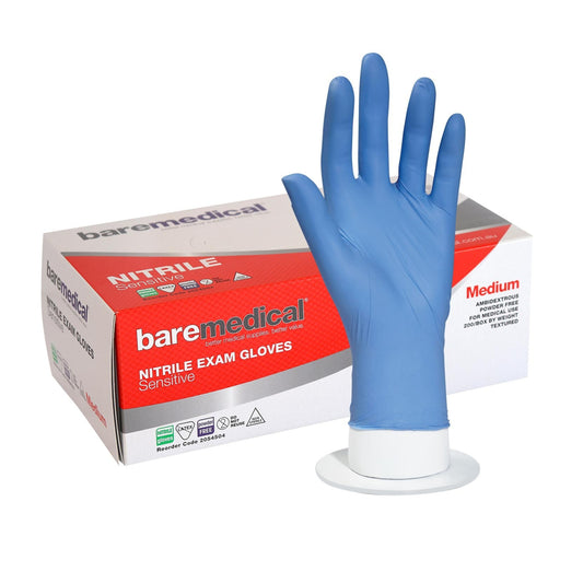 Latex Free Powder Free Semen Safe Nitrile Gloves - XS to XL
