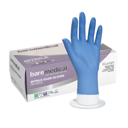 Latex Free Powder Free Semen Safe Nitrile Gloves - XS to XL