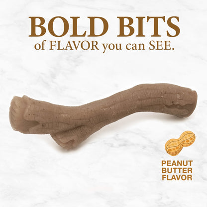 Nylabone Gourmet Peanut Butter advert on a marble background.