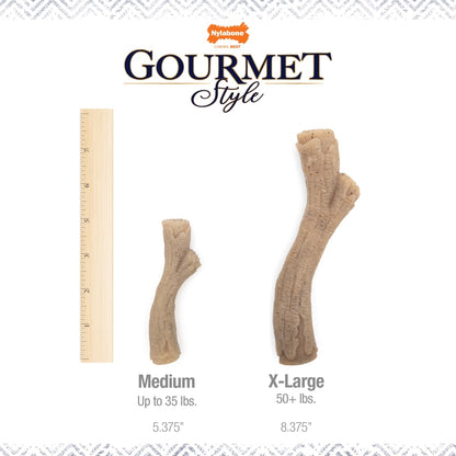 Nylabone Gourmet Peanut Butter Sizing on a white background
