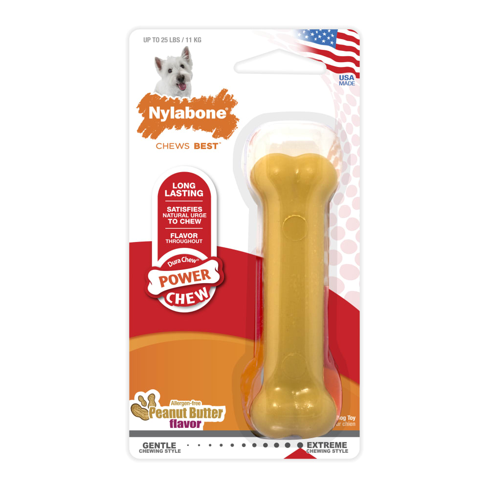 Nylabone Power Chew Peanut Butter Wolf on a white background