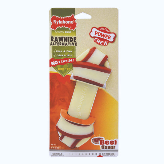 Nylabone Power Chew Rawhide Knot Alternative Giant - Beef
